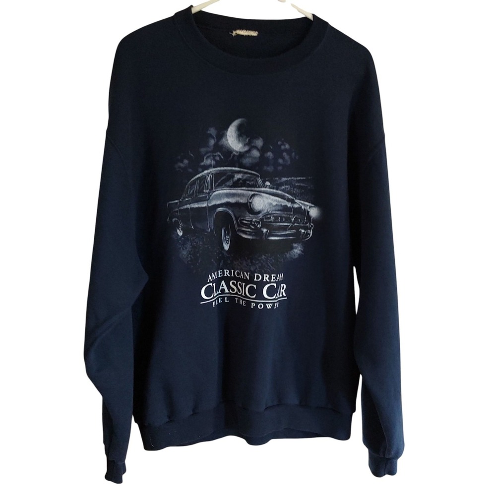 Vintage American Tradition Sweatshirt Classic Car Crewneck Pullover Mens XL‎ SEE